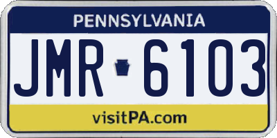 PA license plate JMR6103