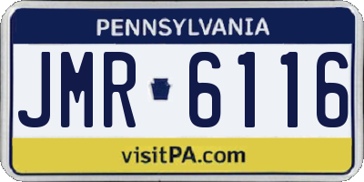 PA license plate JMR6116