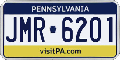 PA license plate JMR6201