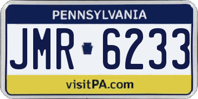 PA license plate JMR6233