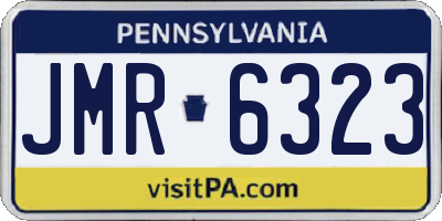 PA license plate JMR6323