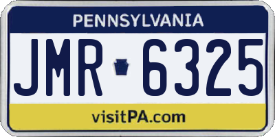 PA license plate JMR6325