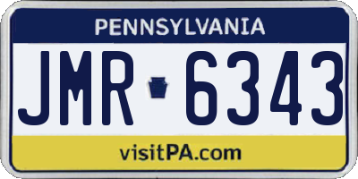 PA license plate JMR6343