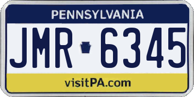 PA license plate JMR6345