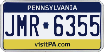 PA license plate JMR6355