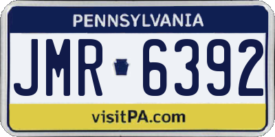PA license plate JMR6392