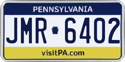 PA license plate JMR6402