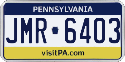 PA license plate JMR6403