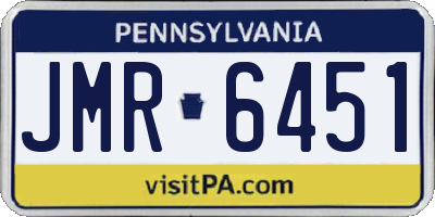 PA license plate JMR6451
