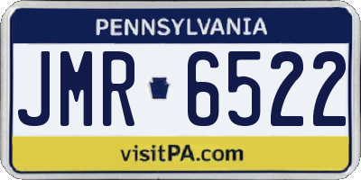 PA license plate JMR6522