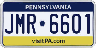 PA license plate JMR6601