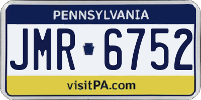 PA license plate JMR6752