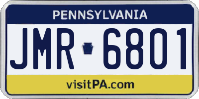 PA license plate JMR6801