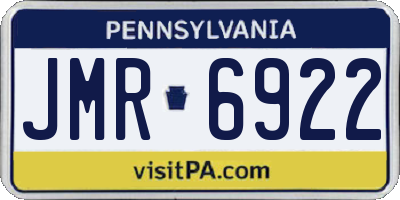 PA license plate JMR6922