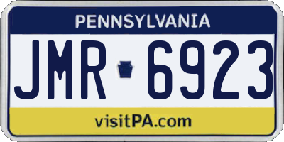 PA license plate JMR6923