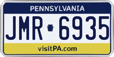 PA license plate JMR6935