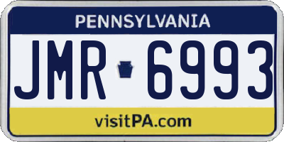 PA license plate JMR6993