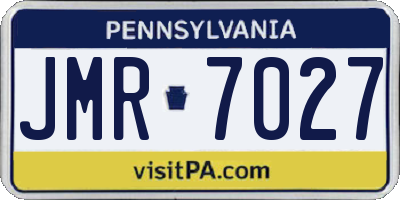 PA license plate JMR7027