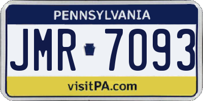 PA license plate JMR7093