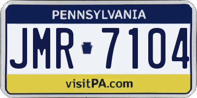 PA license plate JMR7104