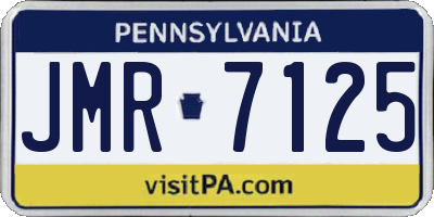 PA license plate JMR7125