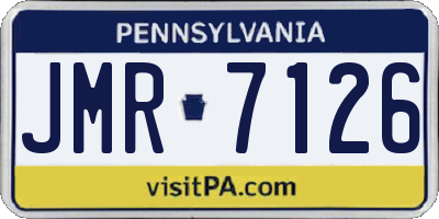 PA license plate JMR7126