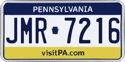 PA license plate JMR7216