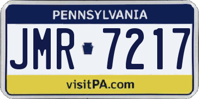 PA license plate JMR7217