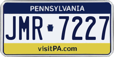 PA license plate JMR7227