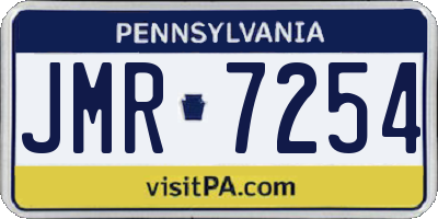 PA license plate JMR7254