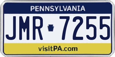 PA license plate JMR7255