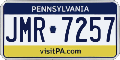 PA license plate JMR7257