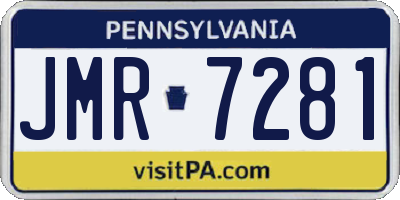 PA license plate JMR7281