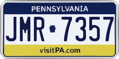 PA license plate JMR7357