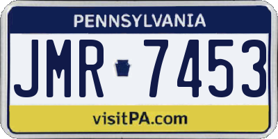 PA license plate JMR7453