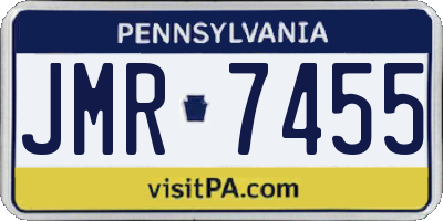 PA license plate JMR7455