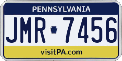 PA license plate JMR7456