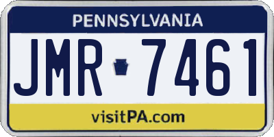 PA license plate JMR7461