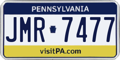 PA license plate JMR7477