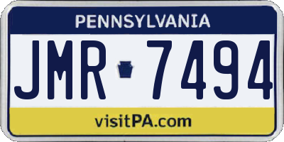 PA license plate JMR7494