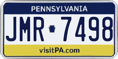 PA license plate JMR7498