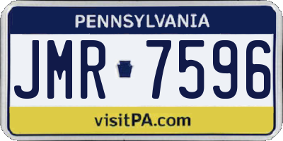 PA license plate JMR7596