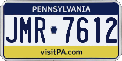 PA license plate JMR7612