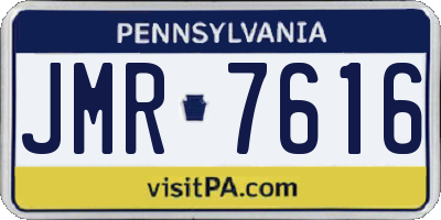 PA license plate JMR7616