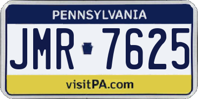 PA license plate JMR7625