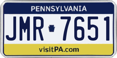 PA license plate JMR7651
