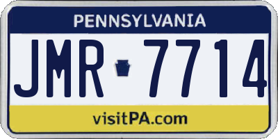 PA license plate JMR7714