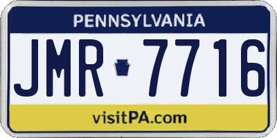 PA license plate JMR7716