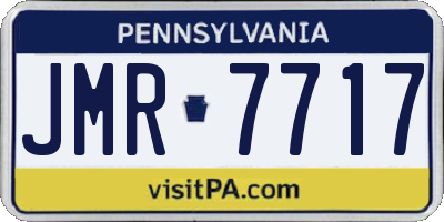 PA license plate JMR7717