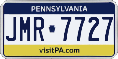 PA license plate JMR7727